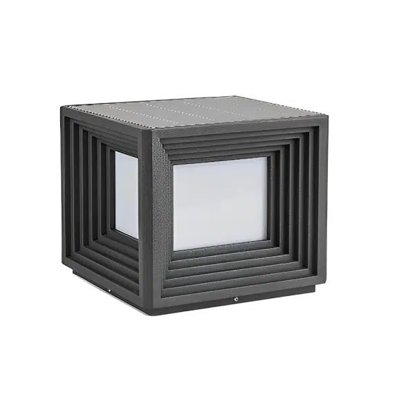Square Creative Waterproof LED Black Modern Solar Post Caps Lights - Image 8