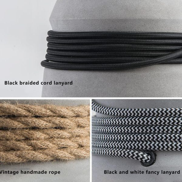 Industrial Cement Column Rope Wire 1-Light Pendant Light - Image 7