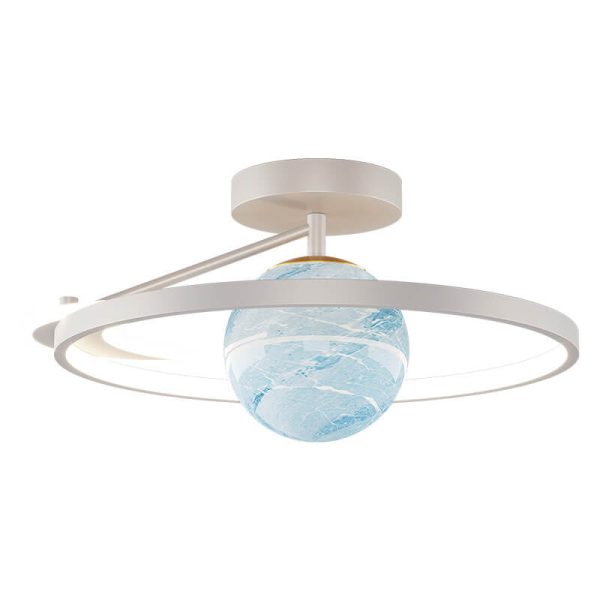 Modern Space Planet Globe LED Semi-Flush Mount Ceiling Light - Image 9