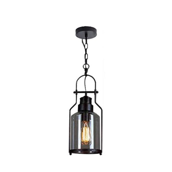 Industrial Vintage Iron Glass Jar 1-Light Pendant Light - Image 8