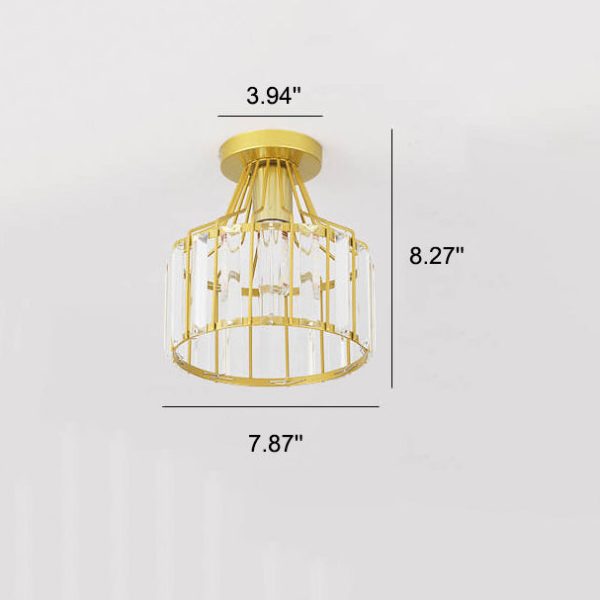 Modern Crystal Dome 1-Light Semi-Flush Mount Ceiling Light - Image 6