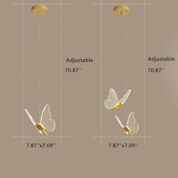 Minimalist Acrylic Butterfly LED Pendant Light - Image 4