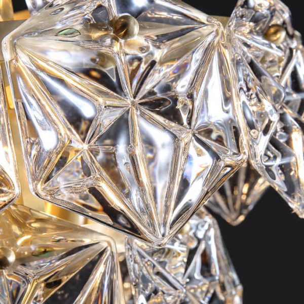 Modern Snowflake Glass Shade 2-Light Marble Base Table Lamp - Image 8