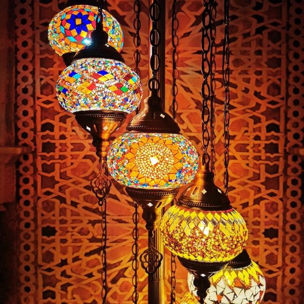 Retro Turkish Moroccan Globe 9-Light Standing Floor Lamp - Image 12