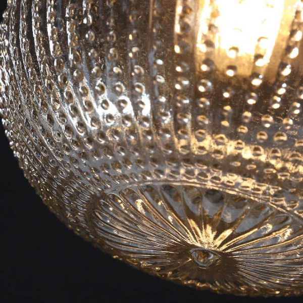 Vintage Copper Glass Round 1-Light Semi-Flush Mount Ceiling Light - Image 12