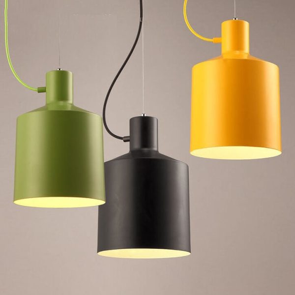 Nordic Macaron Bottle Shaped 1-Light Aluminum Pendant Light - Image 9