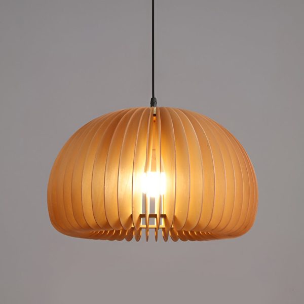Creative Wood Pumpkin-Shaped Retro Nordic Chandelier Pendant Light - Image 7