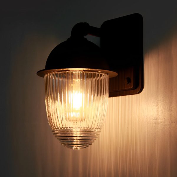 Waterproof Glass Ball Matte Black Modern Outdoor Wall Lamp Exterior Lights - Image 3