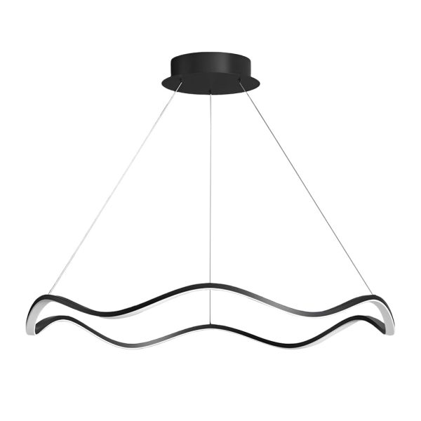 Circular Wavy LED Stepless Dimming Modern Chandelier Hanging Ceiling Lamp - Image 8