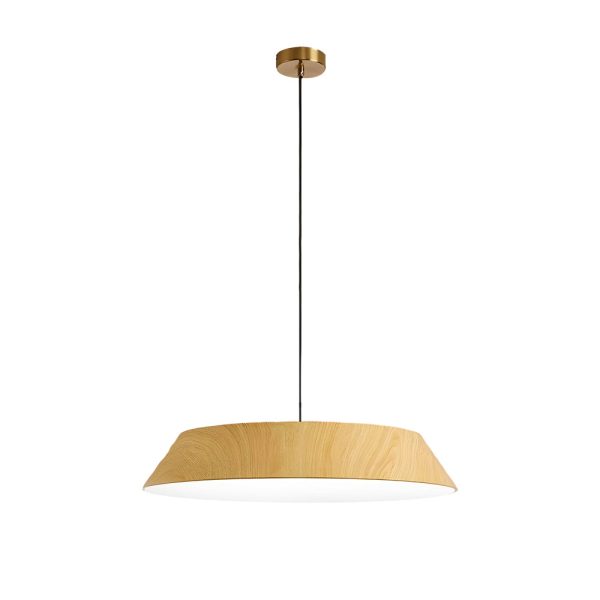 15.74-Inch Round Wood Japanese Style LED Pendant Light - Image 13