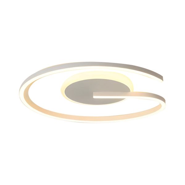 White/Black Open Ring Circle Ceiling Lamp LED Bedroom Flush Mounted Ceiling Light - Image 8
