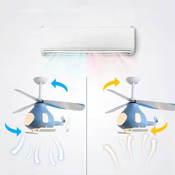 Cartoon Creative Aircraft Design LED Downrods Ceiling Fan Light - Image 14