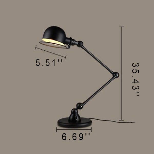 Vintage Industrial Iron Mechanical Long Arm 1-Light Table Lamp - Image 6