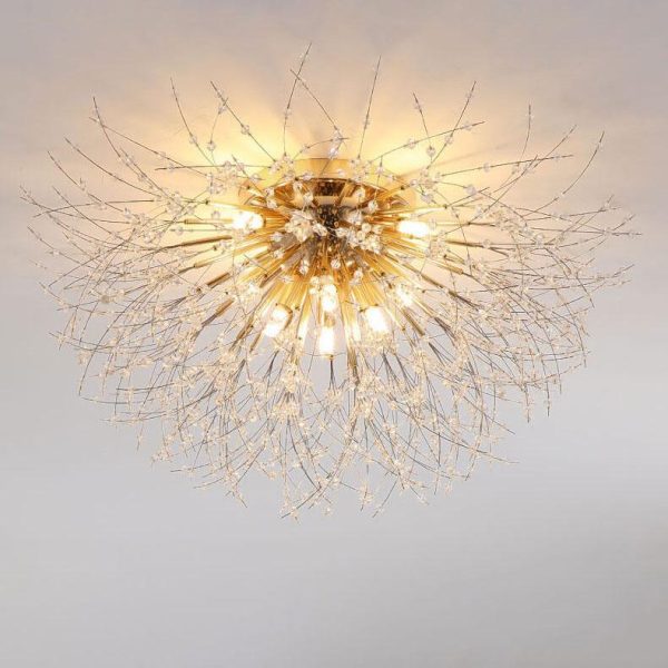 Modern Creative Dandelion Crystal 5/6/8 Light Semi-Flush Mount Ceiling Light - Image 12
