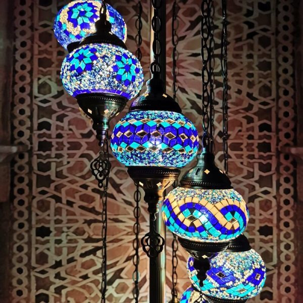 Retro Turkish Moroccan Globe 9-Light Standing Floor Lamp - Image 13