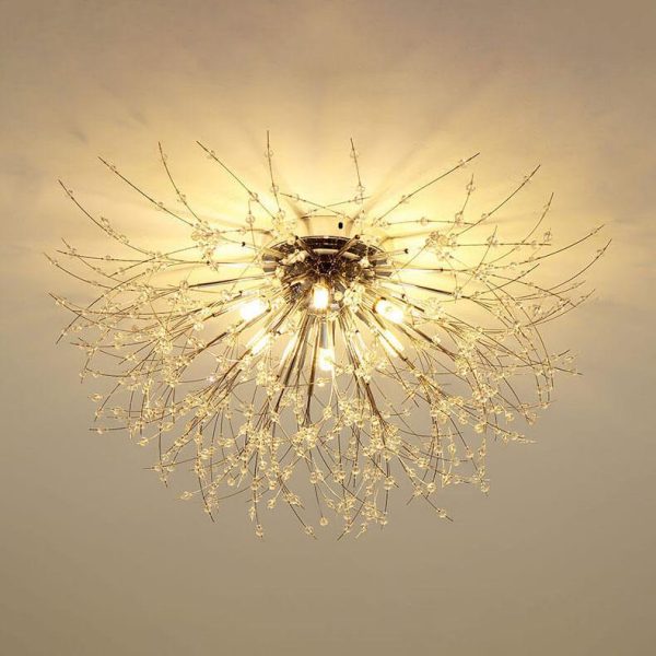 Modern Creative Dandelion Crystal 5/6/8 Light Semi-Flush Mount Ceiling Light - Image 11