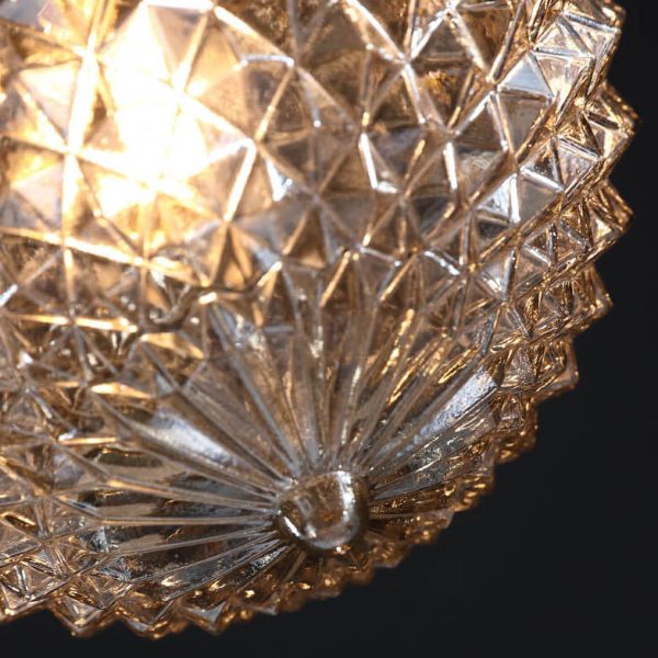 Vintage Copper Glass Round 1-Light Semi-Flush Mount Ceiling Light - Image 13