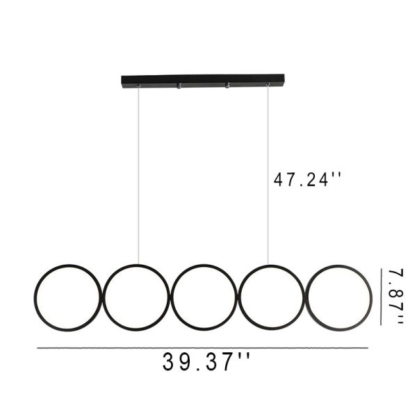 Nordic Creative Iron Acrylic 5-Circle LED Chandelier - Image 11