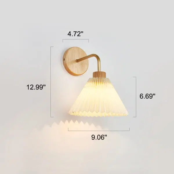 Modern Minimalist Pleated Umbrella Shade 1-Light Wall Sconce Lamp - Image 6