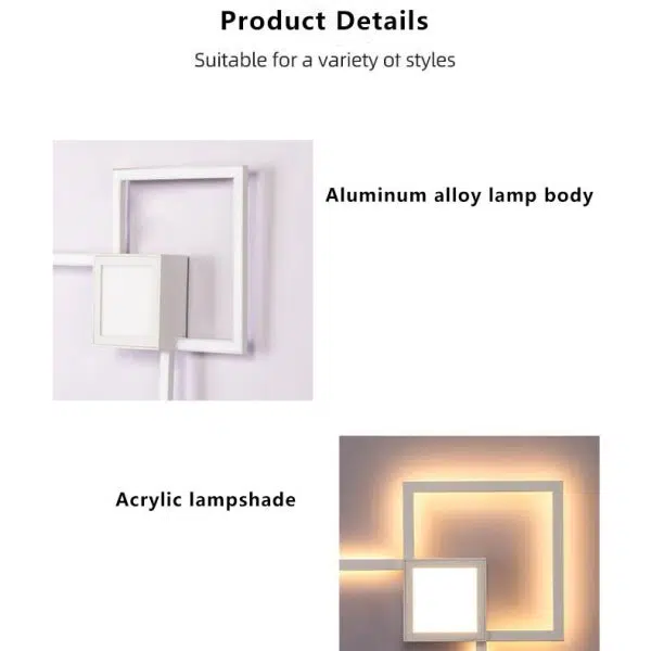 Minimalist Square Combination LED Iron Wall Sconce Lamp - Image 5