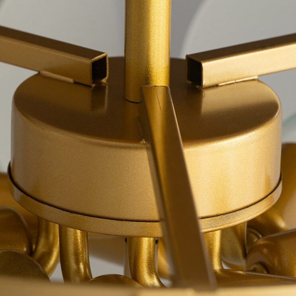 French Glass Round Drum 5/6 Light Semi-Flush Mount Ceiling Light - Image 9