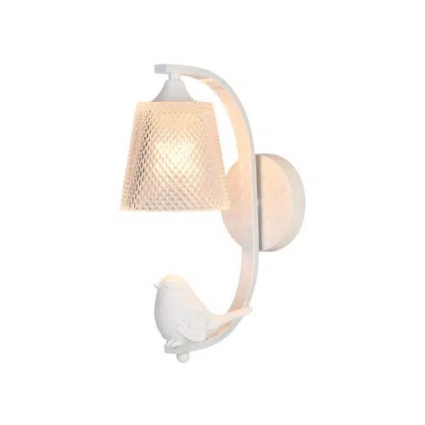 Modern Simple Glass Shade with Resin Bird 1-Light Wall Sconce Lamp - Image 4