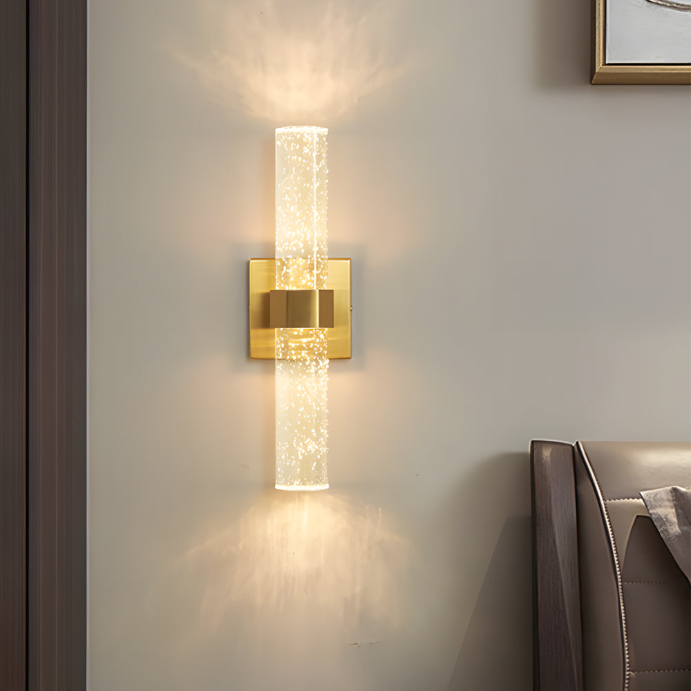2-308e0021-3cfc-4ae0-9172-13ec2b8d8b91.jpg Long Strip Bubbles Crystal Shade LED up down Lighting Modern Wall Lamp - Image 1