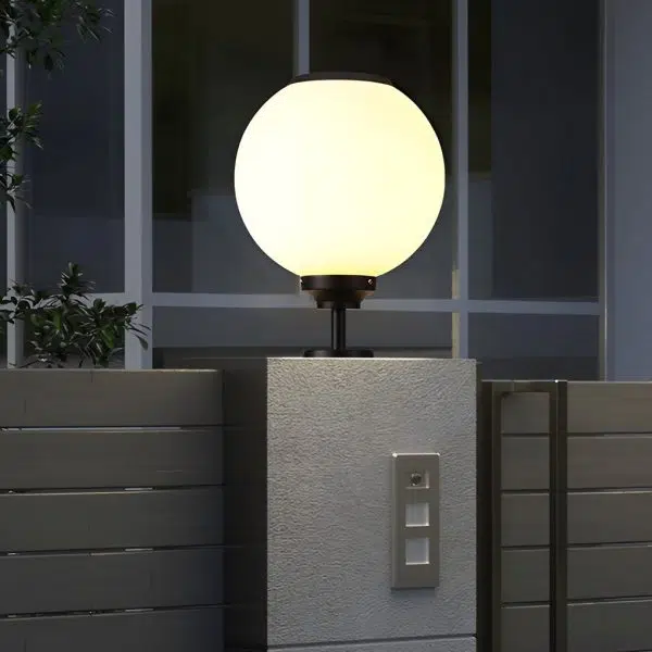 Ball Waterproof Three Step Dimming LED Solar Post Caps Lights Pillar Light - Image 7