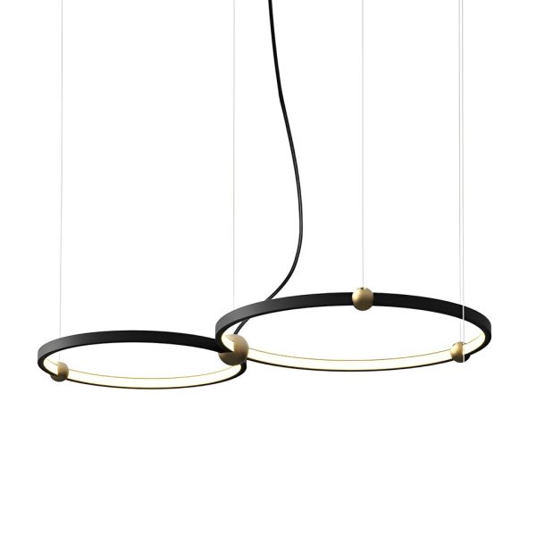 Circular Combination Creative Art Metal Black Post-Modern Chandelier - Image 5