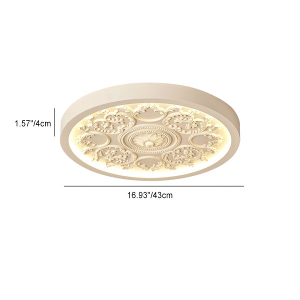 Modern Minimalist Carved Iron Resin Acrylic LED Flush Mount Ceiling Light For Bedroom - Image 5