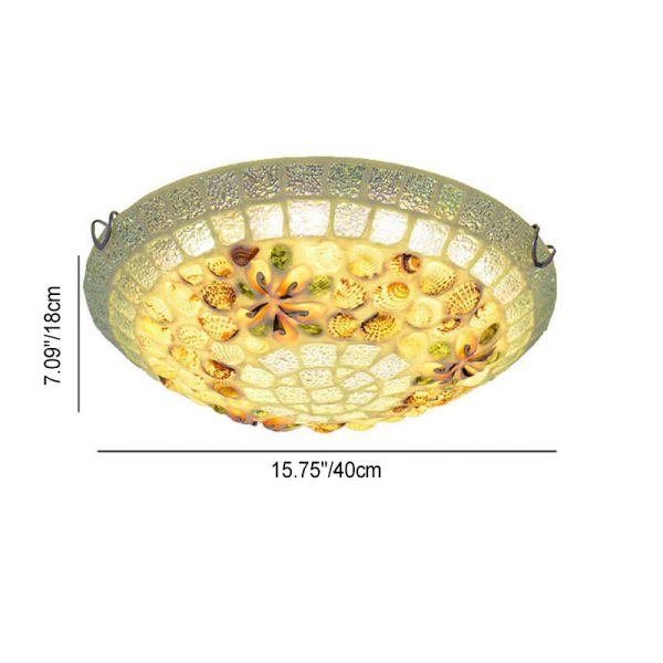 Tiffany Creative Mosaic Shells 1-Light Flush Mount Ceiling Light - Image 5