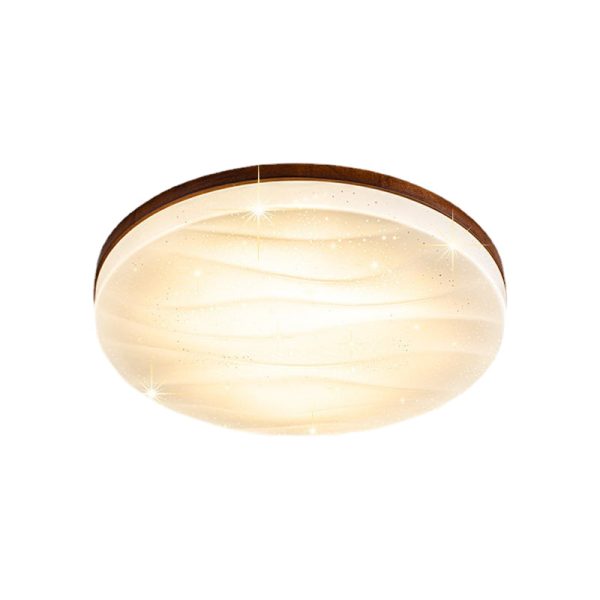 Round Square Wood Three Step Dimming Modern LED Ceiling Lights Fixture - Image 8