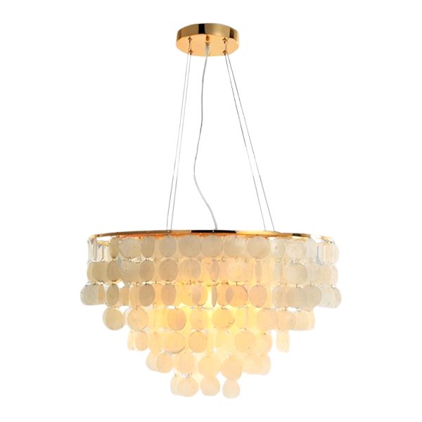 Round Shells Pieces Electroplated Iron LED Nordic Chandelier Pendant Lights - Image 6