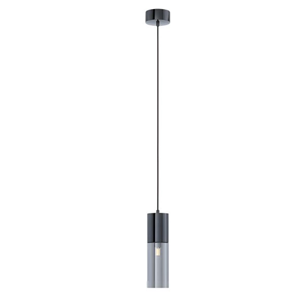 Small Cylinder Mirror Metal Smoke Gray Glass 3 Step Dimming Pendant Lights - Image 7