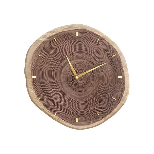 Rustic Round Wood Slice Clock with Remote Control and LED Lights - US Plug - Image 11