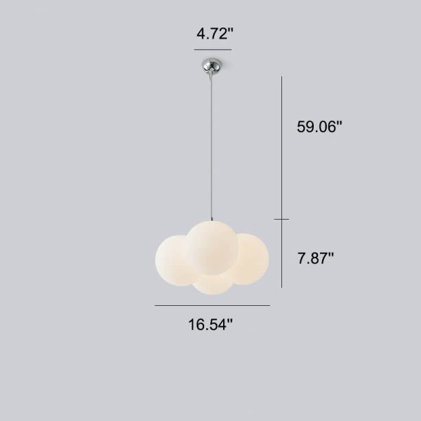 Nordic Creative White Bubble Acrylic 4/8 Light Chandelier - Image 11