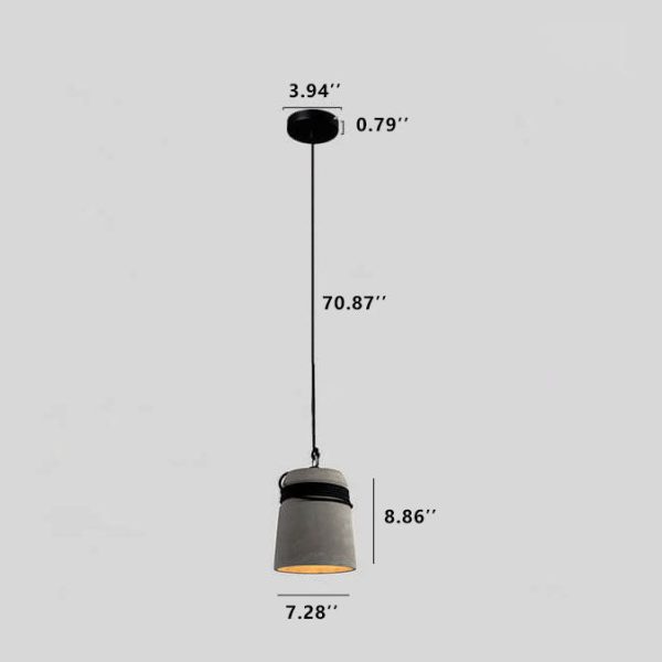 Industrial Cement Column Rope Wire 1-Light Pendant Light - Image 5