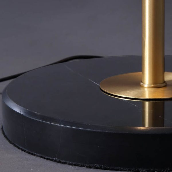 Modern Snowflake Glass Shade 2-Light Marble Base Table Lamp - Image 9