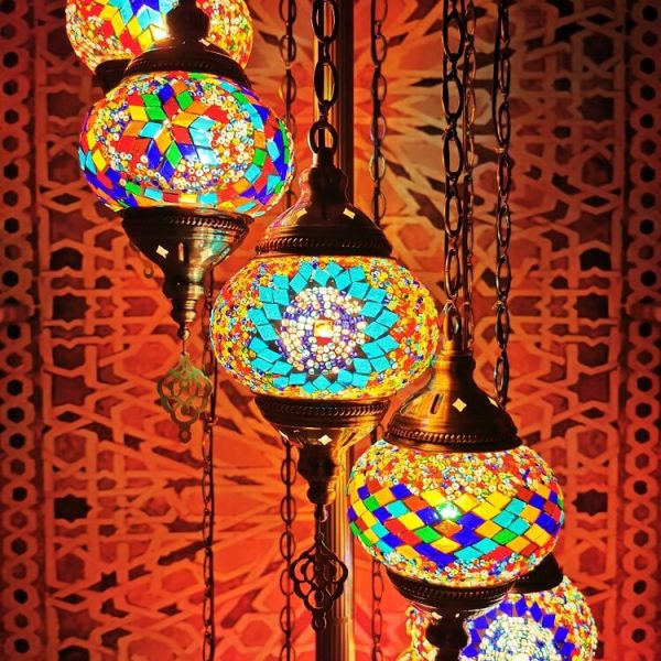 Retro Turkish Moroccan Globe 9-Light Standing Floor Lamp - Image 14