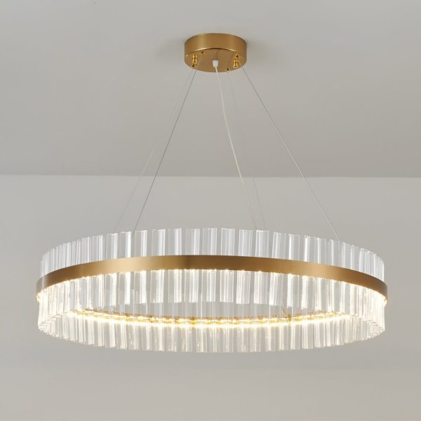 Round Electroplated Metal Crystal 3 Step Dimming LED Nordic Chandelier - Image 4
