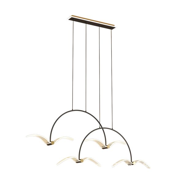 2/4-Light Modern LED Acrylic Seagull Linear Chandelier for Dining - Image 9