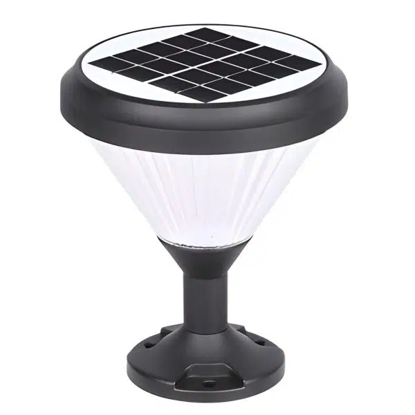 Round LED Fast Charging Black Modern Solar Post Caps Lights Pillar Light - Image 8