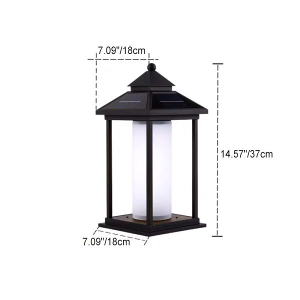 Modern Minimalist Solar Spire Quadrangle Aluminum Acrylic LED Post Head Light For Outdoor Patio - Image 7