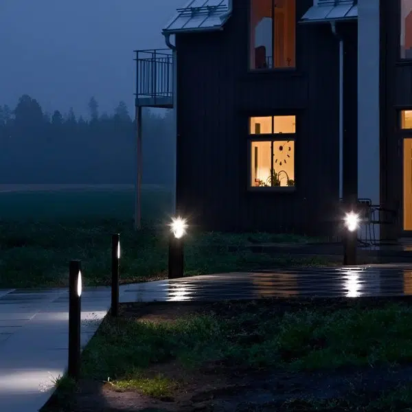 Sleek Black Modern Outdoor Pathway Light with Unique Round Hole Feature - Image 6