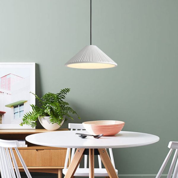 Nordic Resin 1-Light Textured Umbrella Pendant Light - Image 3