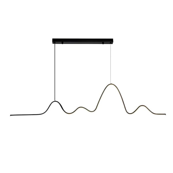 Minimalist Wave Line Strip Three Step Dimming LED Nordic Chandelier Light - Image 7