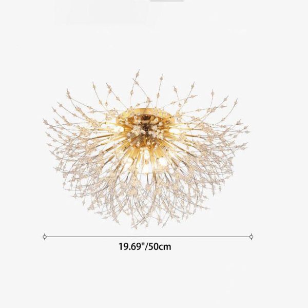 Modern Creative Dandelion Crystal 5/6/8 Light Semi-Flush Mount Ceiling Light - Image 3