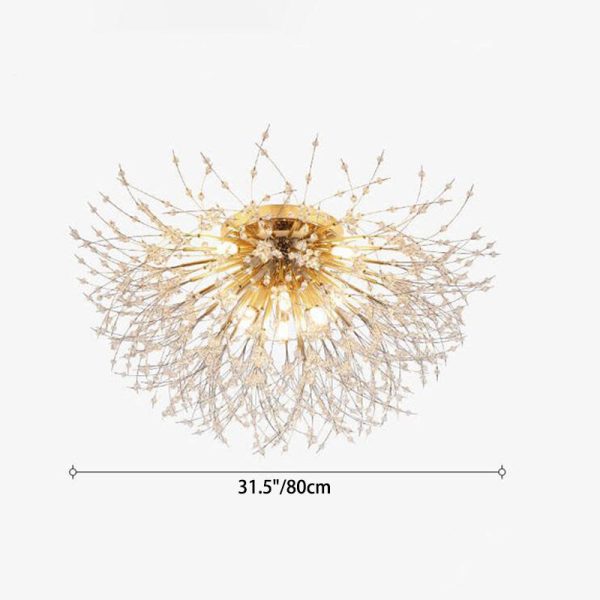 Modern Creative Dandelion Crystal 5/6/8 Light Semi-Flush Mount Ceiling Light - Image 4