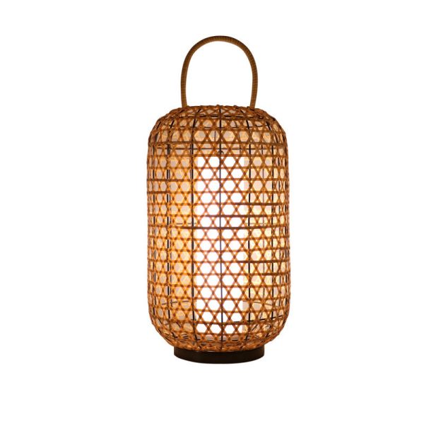 Modern Rattan Weaving Cylinder Outdoor Waterproof Floor Lamp - Image 7