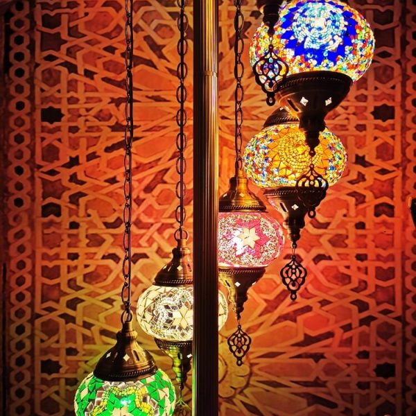 Retro Turkish Moroccan Globe 9-Light Standing Floor Lamp - Image 9